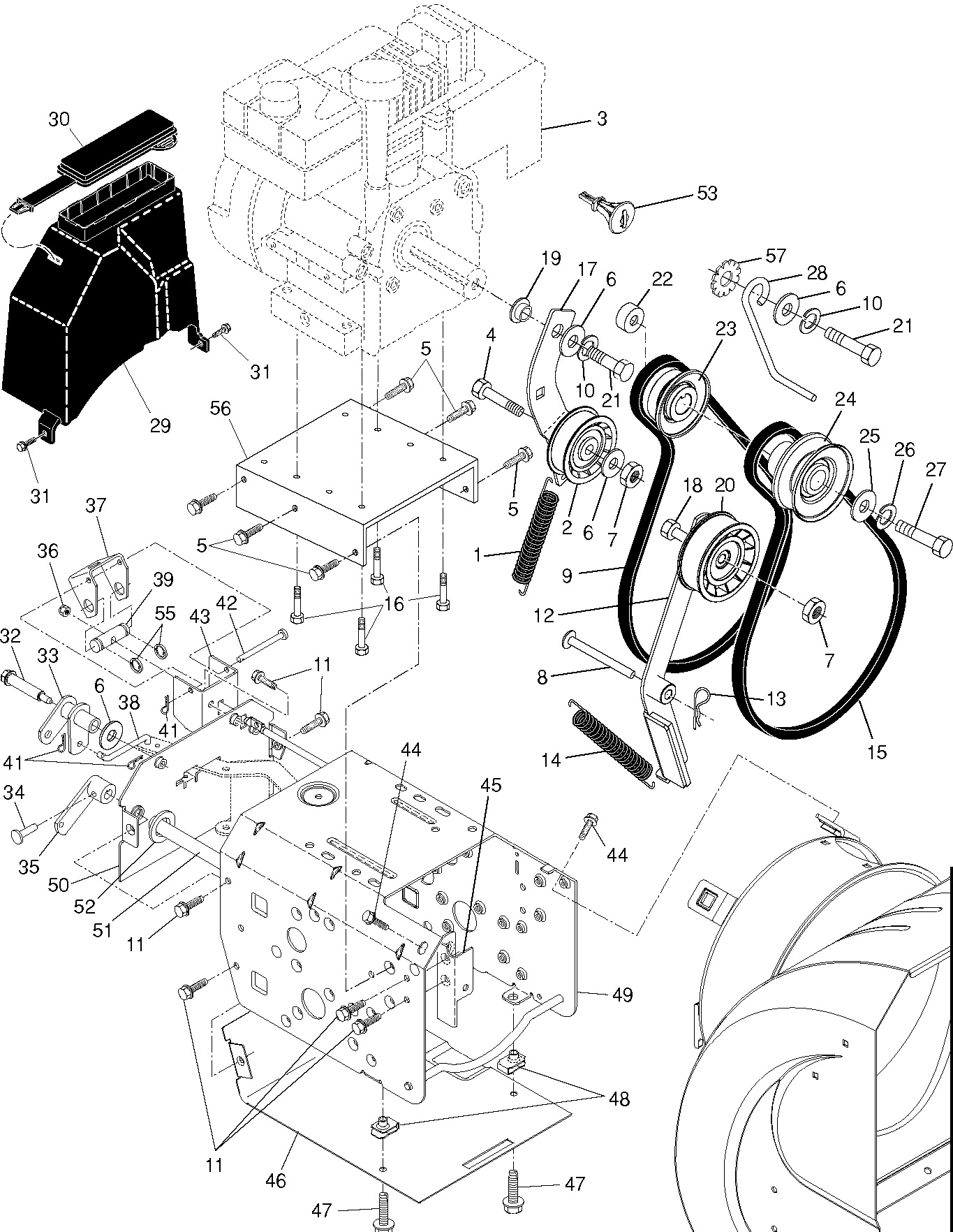 CHASSIS, ENGINE & PULLEYS